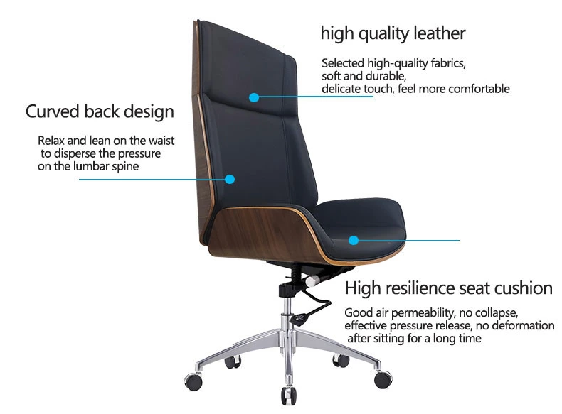 Swivel Executive Quality PU Leather Director Luxury Boss Arm Ergonomic Office Chair