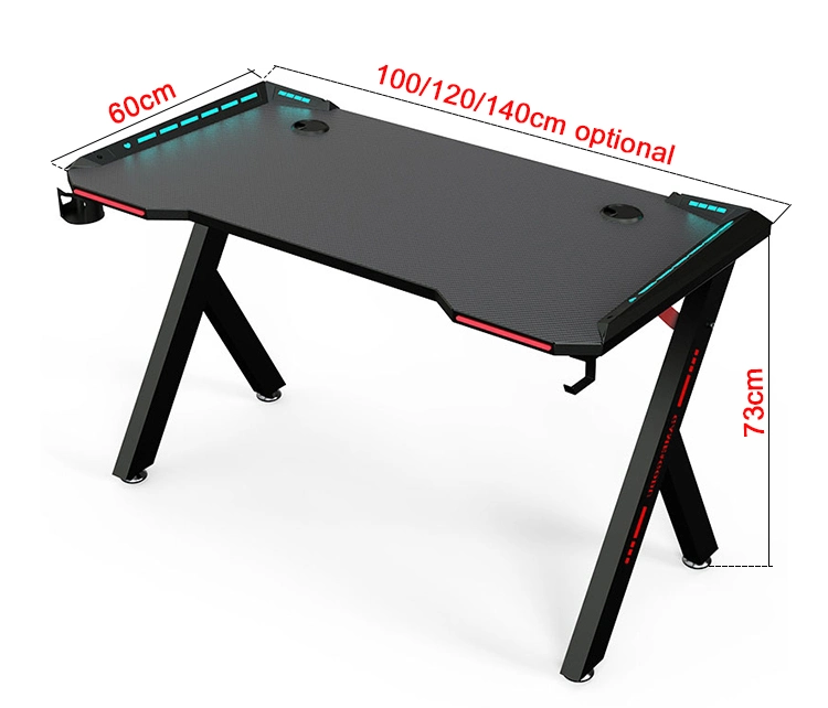 Practical and Cheap Desk Gaming Table with RGB Adjustable Lighting Computer Desk