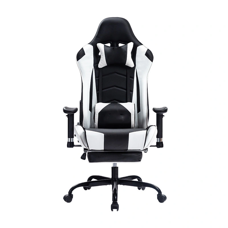 Footrest Gaming Chair Racing Ergonomic Chair Leather Reclining Game Chair