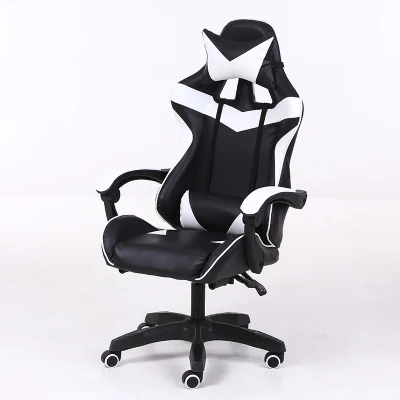 Height and Reclining Back Gaming Chair, Full Armrest, Headrest and Lumbar Support Swivel Chair Aluminum Alloy Legs Wbb17060