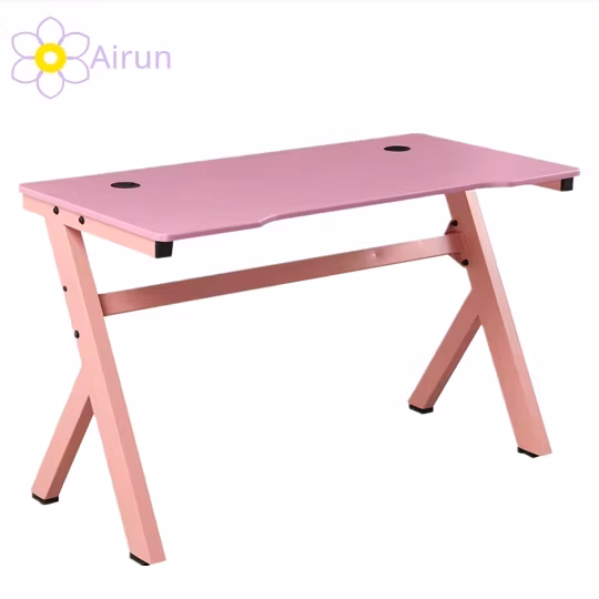 Sale Office Game Furniture Computer Table MDF Board Steel Gaming Desk Office Desk with LED Light