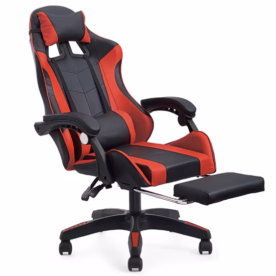 Modern Office Racing Leather Zero Gravity Playstation Arm High Back Anji Red Seat Gaming Chair with Footrest